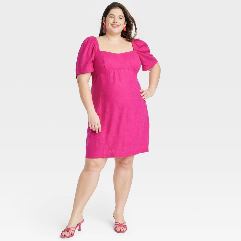 A New Day Short Sleeve Sweetheart Neckline Mini Dress